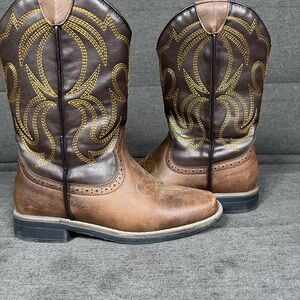 Brown and Gold Western Cowboy Boots